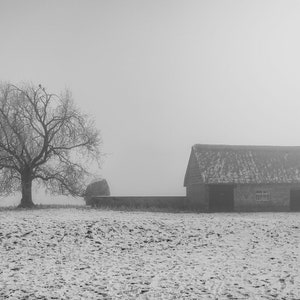 Stunning Black and White Landscape Print, Wiltshire, Avebury, Mist, Monolith, Landscape Picture, Print, Wall Art, Fine Art, Photograph