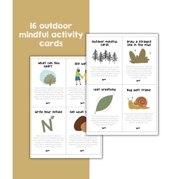 Outdoor Mindful Activity Flaschards | Children's Mindfulness Flashcards