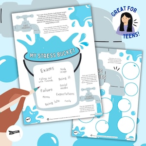 Stress Bucket Exercise - Children and Teens - Explore and Manage stress [Instant Download]