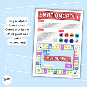 Emotionopoly - Printable Emotional Literacy Board Game -Self-Regulation Resources for Kids - Digital File image 3
