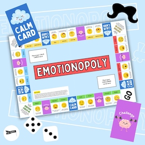 Emotionopoly - Printable Emotional Literacy Board Game -Self-Regulation Resources for Kids - Digital File