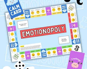Emotionopoly - Printable Emotional Literacy Board Game -Self-Regulation Resources for Kids - Digital File