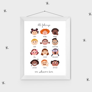 Cuadro de carteles All Feelings A4 / Guardería / Dormitorio infantil