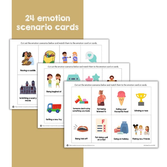 Calm Down Notion Emotion Cards For Kids - Learning Feelings & Social ...