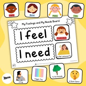 Bord Mijn gevoelens en behoeften | SEN-bronnen | Emotie-communicatiebord voor kinderen | DIGITAAL BESTAND
