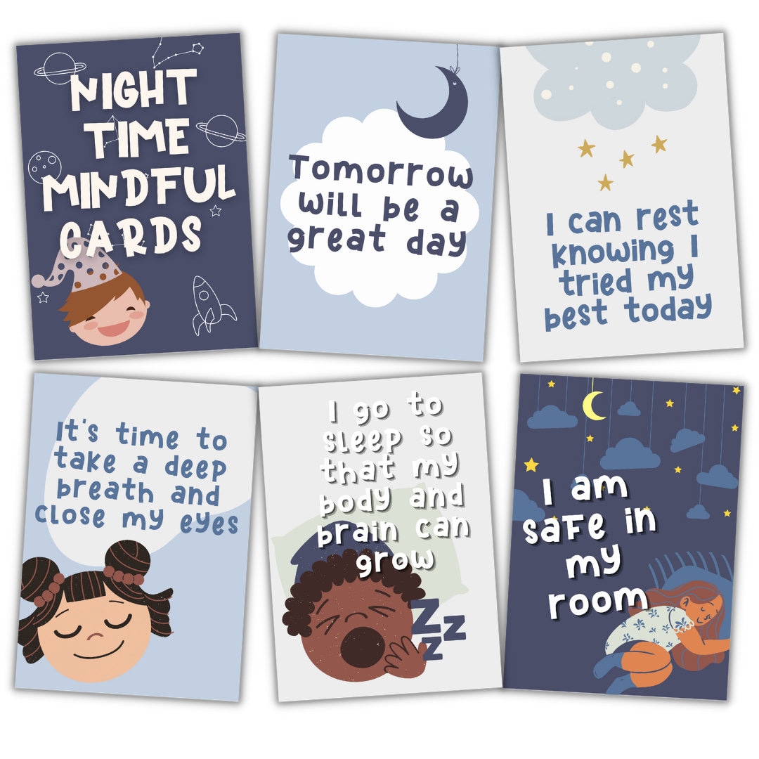 Mindful Sleep Cards Night Time Affirmation Cards Etsy
