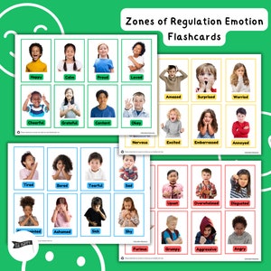 Emotion Flashcards for Children | Featuring Real Children | Sorted by Zones of Regulation - Digital Download