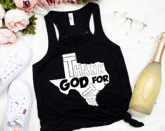 God Bless Texas • Texas Tank Top •  Woman's Tank • Republican Tank • 4th of July • First Amendment • Shirt for Veteran • Republican Shirt