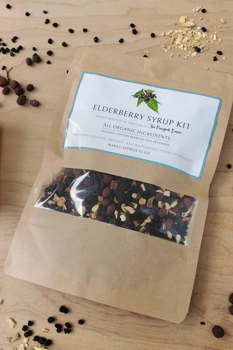 Organic Elderberry Syrup KIT Brew Bag Included Makes 32 Oz Etsy