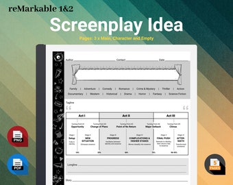 reMarkable Templates Screenplay, Story Idea, Screenwriting