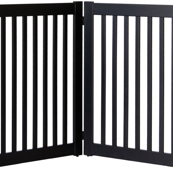 4 panel Black Wooden Pet Gate