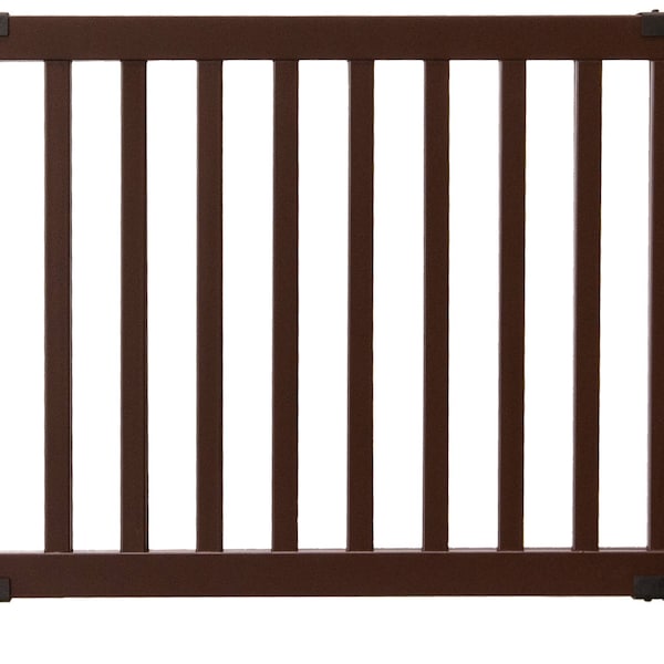 Adjustable Mahogany Wooden Pet Gate | Freestanding Mahogany Dog Barrier, Expands 28"–48", Handmade in Amish Country