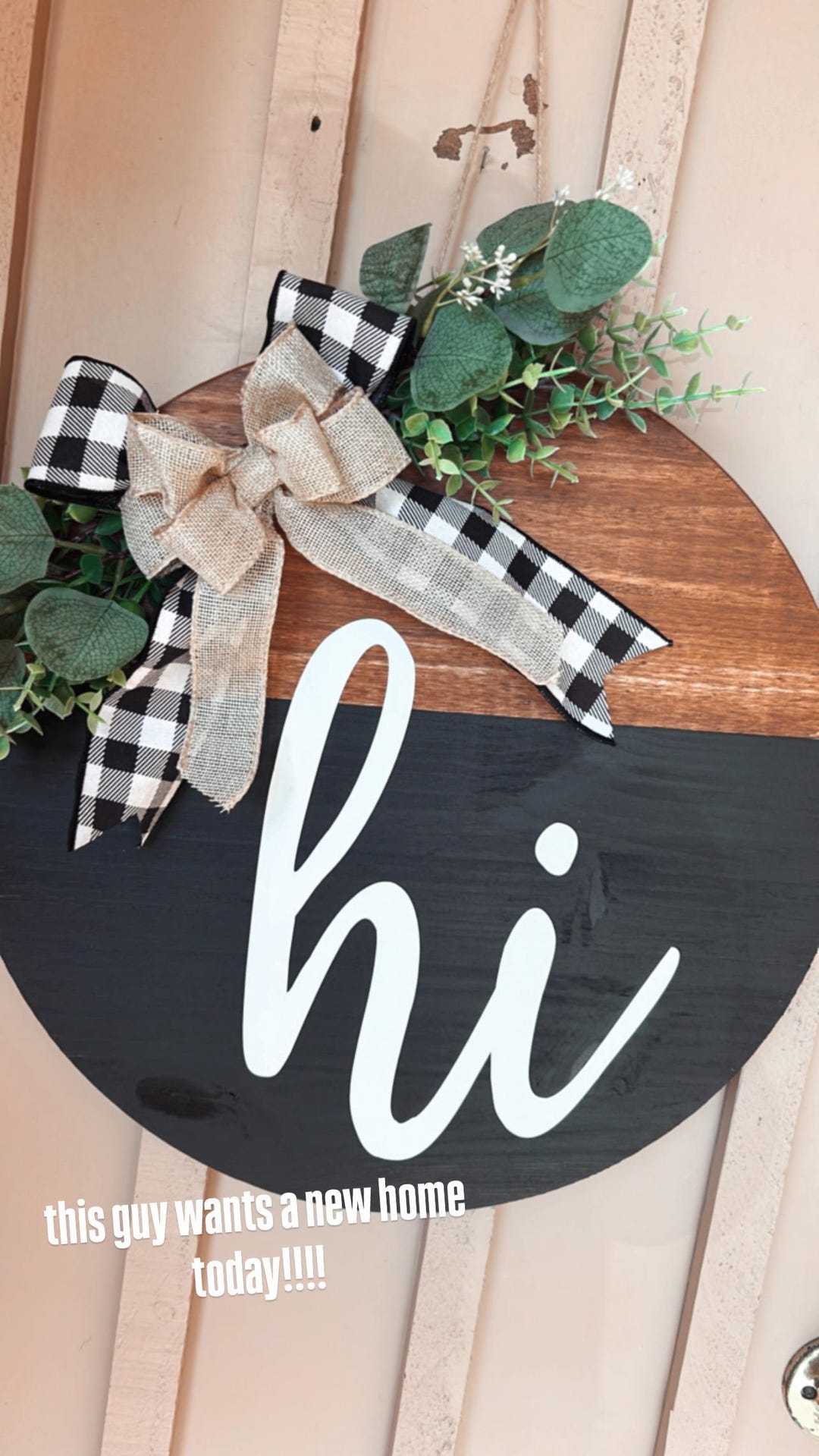 Hi Wood Door Sign - Etsy