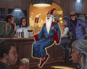 WIZARD at the BAR Art Print, signed and numbered by the Artist on Epson Art Velvet Paper