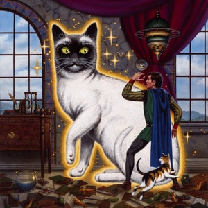 THE CAT WIZARD Art Print, signed and numbered by the Artist on Epson Art Velvet Paper