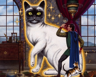 THE CAT WIZARD Art Print, signed and numbered by the Artist on Epson Art Velvet Paper