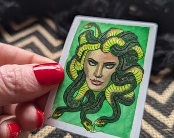 Medusa Gorgon Sticker: Mythical Pin-Up Art