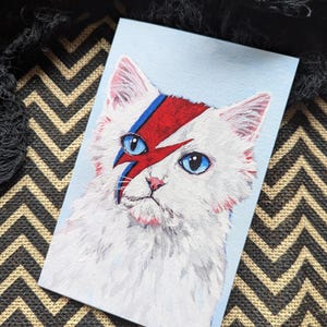 Cartão de felicitações em branco de David Meowie