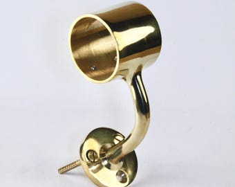 Solid Brass Handrail Bracket for 38mm Pole - 1.5" Diameter Rods