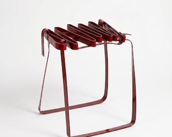 Artist Stool - Steel Stool - Red Powder-Coated Handmade Stool