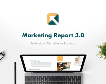 Marketing Report 3.0 PowerPoint Template PPT