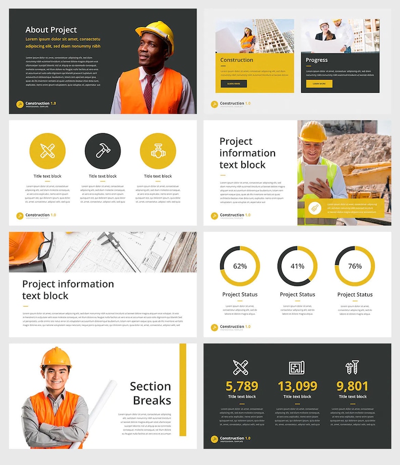 Construction Powerpoint Template - Etsy