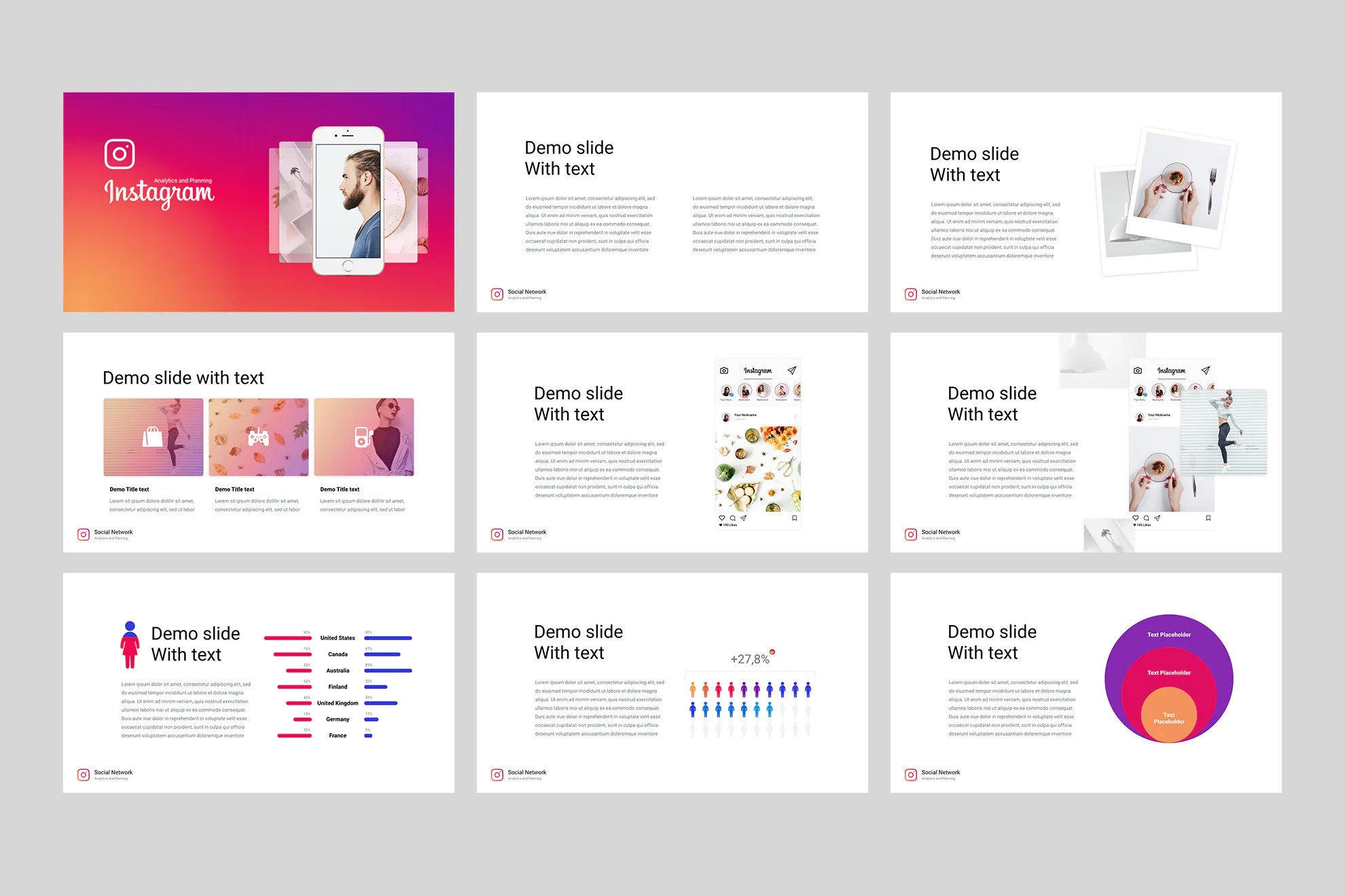 Instagram Analysis Powerpoint Template - Etsy