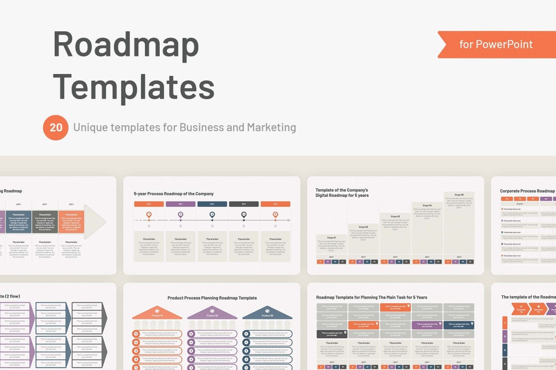 Roadmap Templates for Powerpoint Etsy Roadmap Templates for Powerpoint Etsy