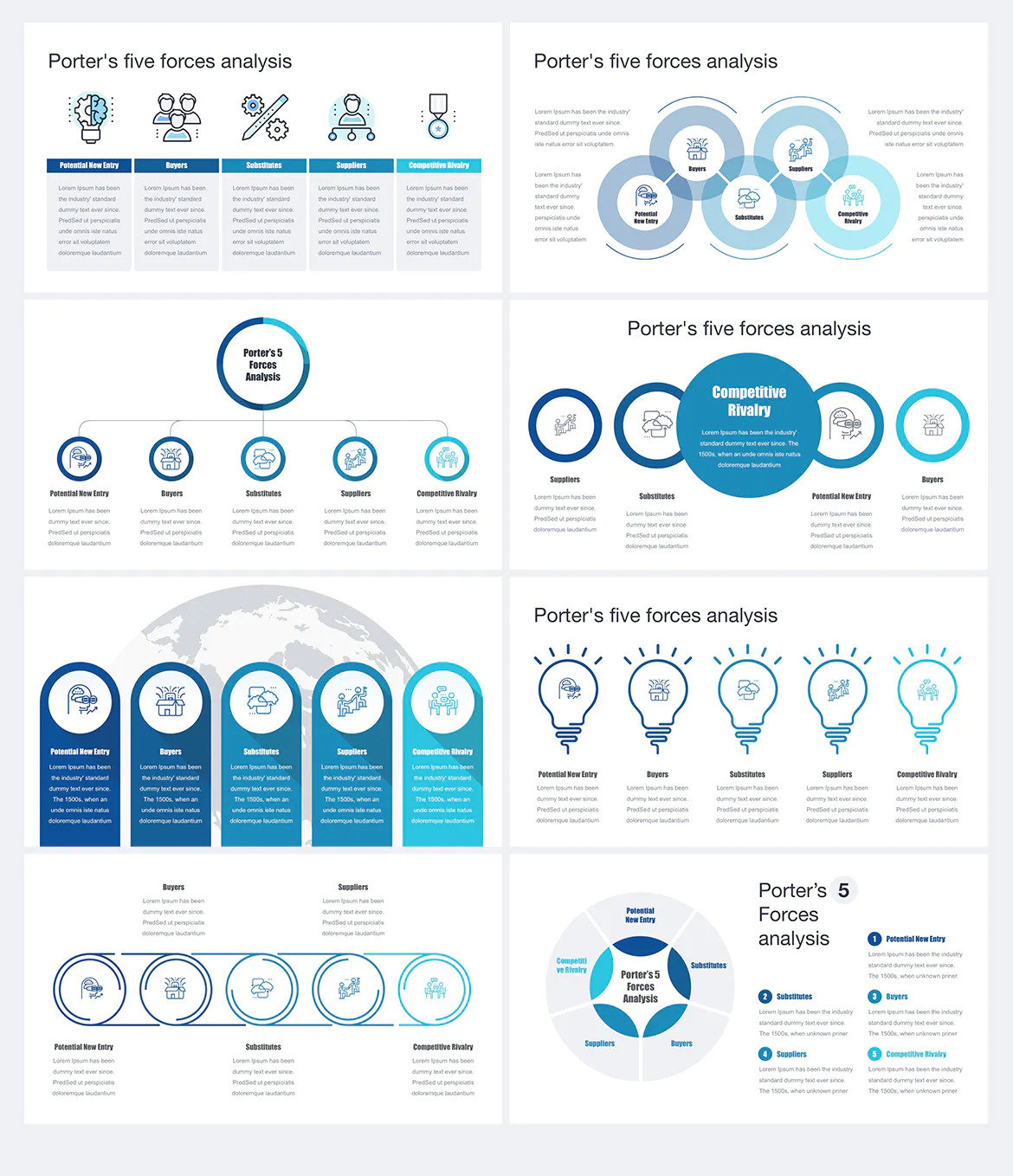 ポーターの 5 つの力の分析 PowerPoint テンプレート - Etsy 日本
