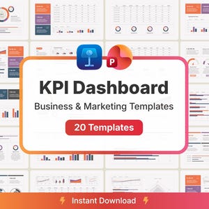 Plantillas de marketing empresarial para paneles de control de KPI (PowerPoint, Keynote)