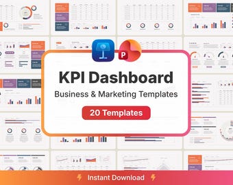 KPI Dashboard Business Marketing Templates (PowerPoint, Keynote)