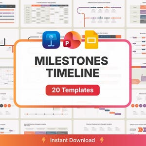 Infografica sulla cronologia delle tappe fondamentali per PowerPoint, Google Slides e Keynote per Apple MAC (Download immediato)