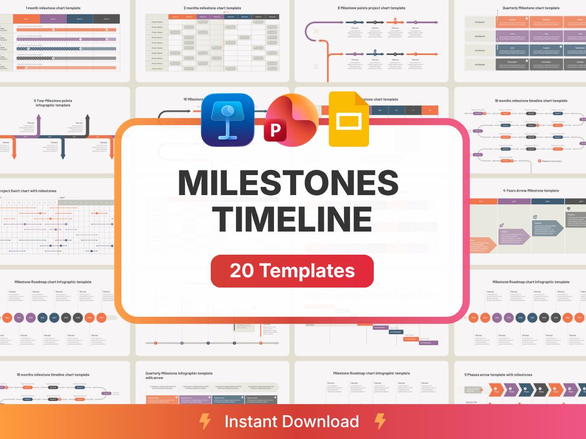Milestones Timeline Infographic for Powerpoint, Google Slides and ...