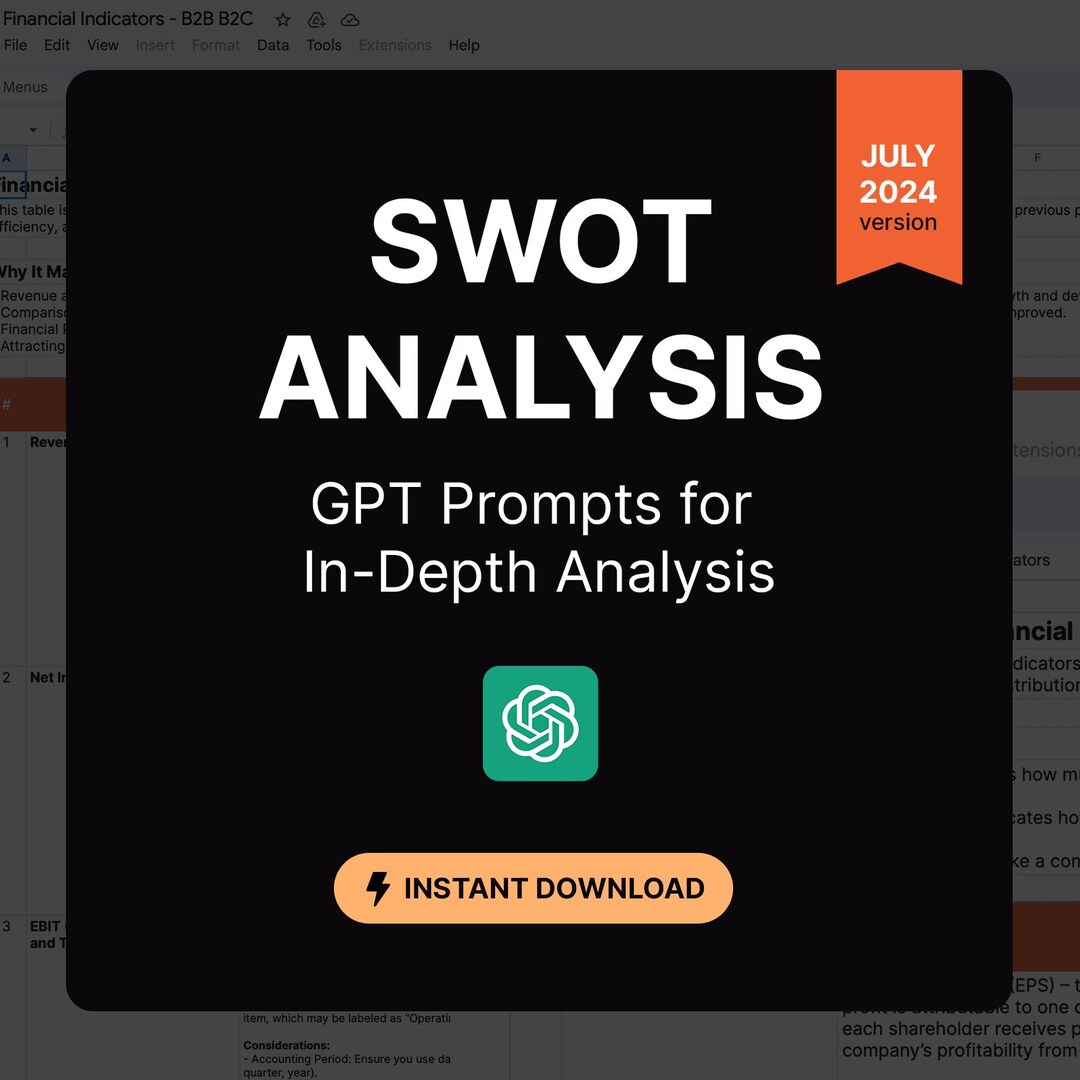 SWOT Analysis GPT Prompts for In-depth Analysis - Etsy