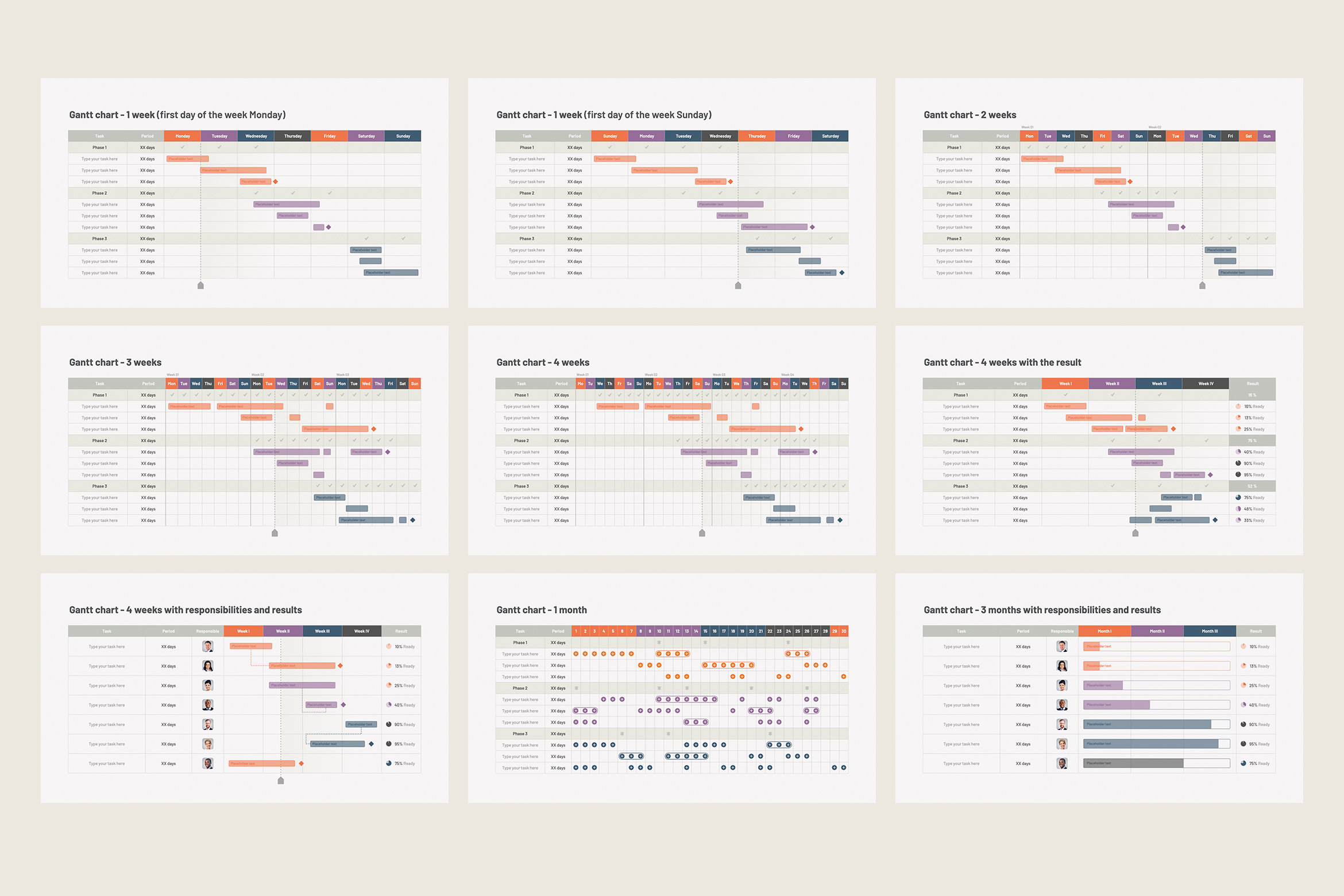 Gantt Chart Keynote Templates - Etsy