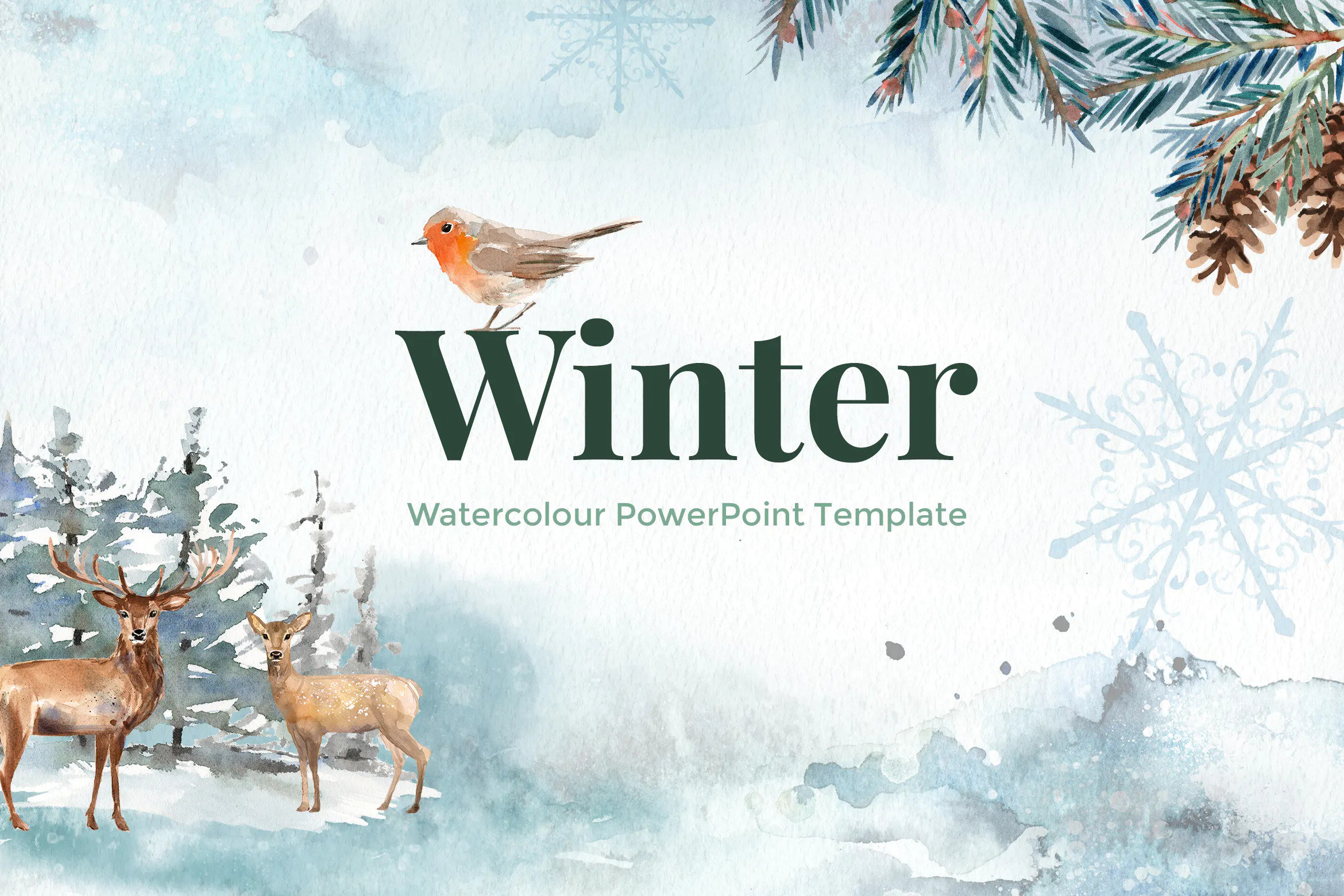Winter Watercolour Powerpoint Template Etsy UK Winter Watercolour Powerpoint Template Etsy UK