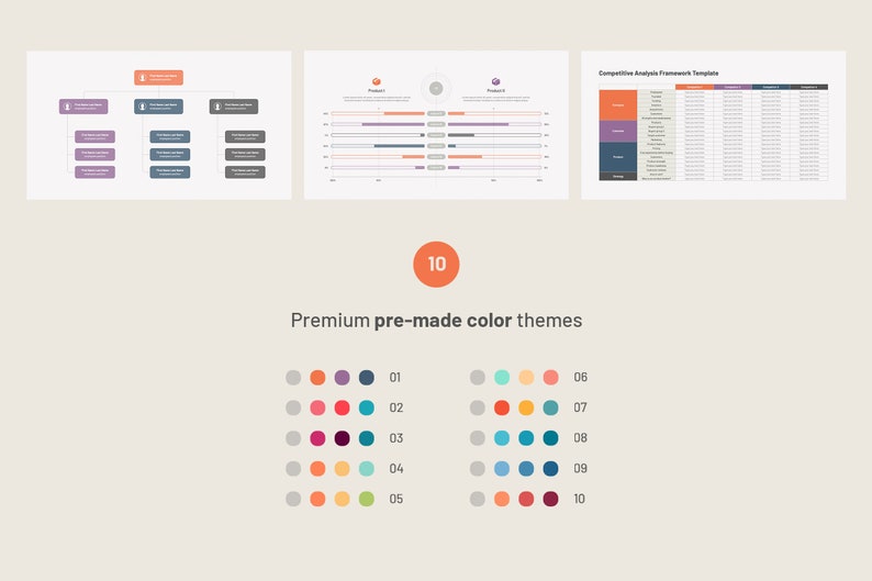 Peut inclure: Dix palettes de couleurs diff&eacute;rentes pour cr&eacute;er des graphiques et des diagrammes. Chaque palette comprend cinq couleurs, allant des teintes claires aux teintes fonc&eacute;es. Les couleurs sont affich&eacute;es dans un format de grille, chaque palette &eacute;tant &eacute;tiquet&eacute;e d'un num&eacute;ro de 1 &agrave; 10.