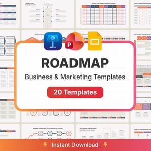 Business Marketing Roadmap Templates (PowerPoint, Google Slides, Keynote) Instant Download