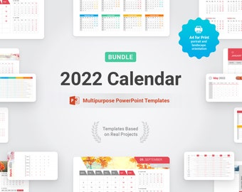 Powerpoint Calendar 2022 Templates Bundle
