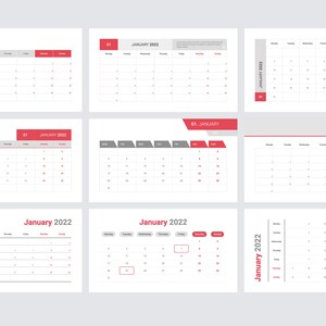 Powerpoint Calendar 2022 Templates Bundle - Etsy