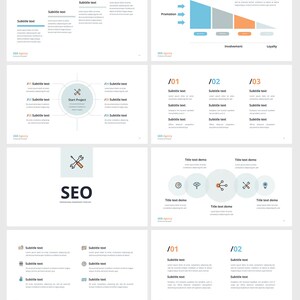 K&ouml;nnte beinhalten: Ein Pr&auml;sentations-Slide-Deck mit dem Titel "SEO" und einem Schraubenschl&uuml;ssel- und Schraubendreher-Symbol. Das Slide-Deck enth&auml;lt eine Vielzahl von Diagrammen, Grafiken und Textfeldern. Die Pr&auml;sentation soll Unternehmen helfen, ihre Suchmaschinenoptimierung zu verbessern.
