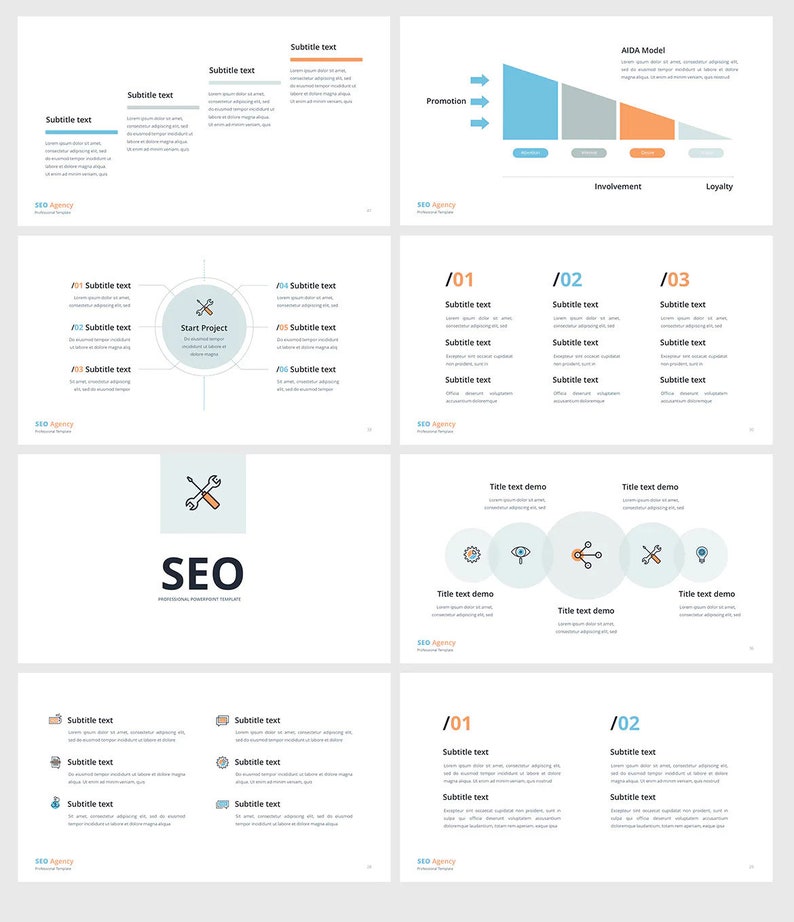 K&ouml;nnte beinhalten: Ein Pr&auml;sentations-Slide-Deck mit dem Titel "SEO" und einem Schraubenschl&uuml;ssel- und Schraubendreher-Symbol. Das Slide-Deck enth&auml;lt eine Vielzahl von Diagrammen, Grafiken und Textfeldern. Die Pr&auml;sentation soll Unternehmen helfen, ihre Suchmaschinenoptimierung zu verbessern.