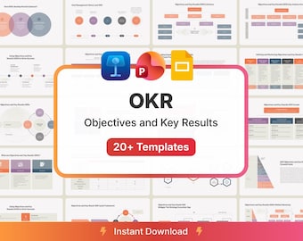 OKR Objectives Key Results Templates (PowerPoint, Google Slides, Keynote Apple MAC) for Business