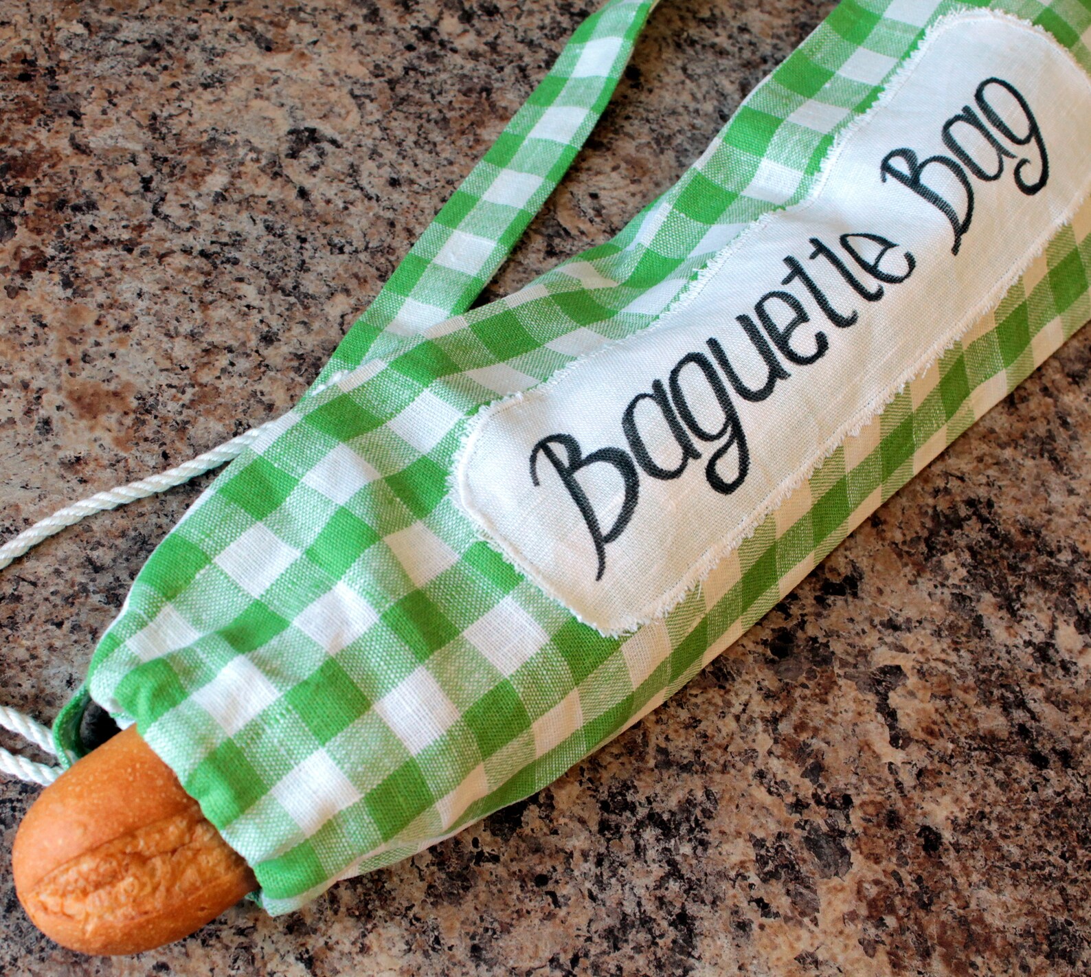 Personalisierte grün karierte Leinen Baguette Tasche Null | Etsy