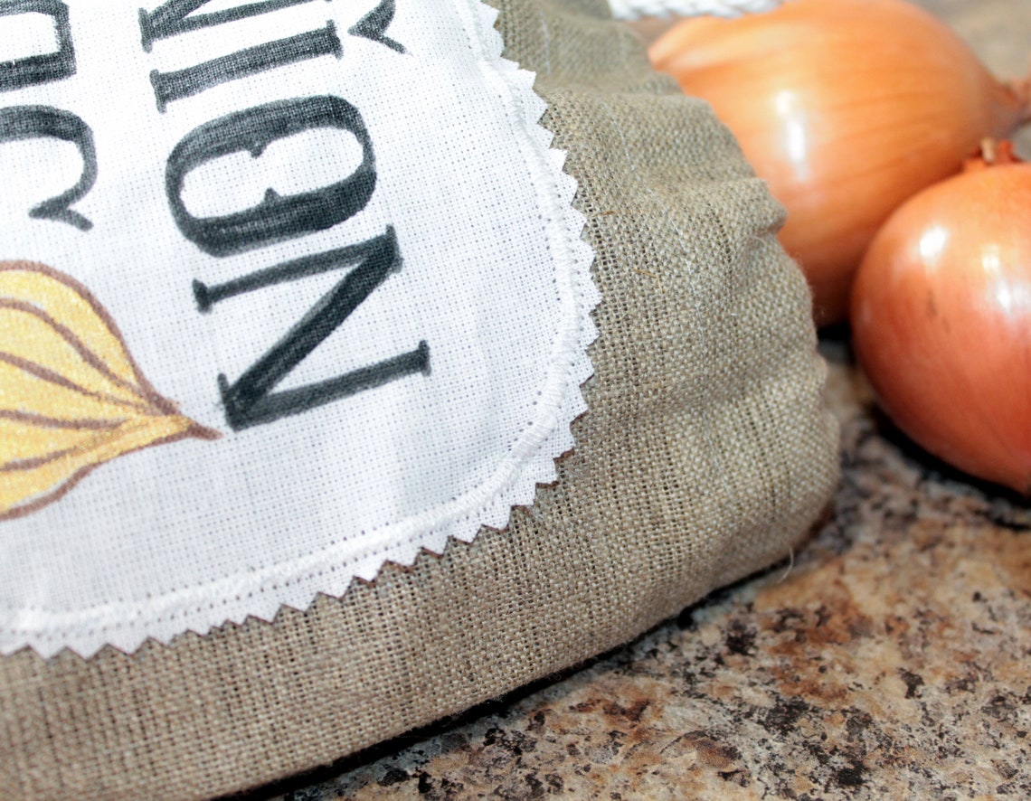 Onion bag linen Reusable food storage bag Zero waste kitchen Etsy