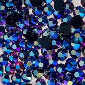 100 pc Flatback Crafts 5mm Black AB Jelly Rhinestones | Sparkly Acrylic Gems for Scrapbooking & Bedazzle Supplies