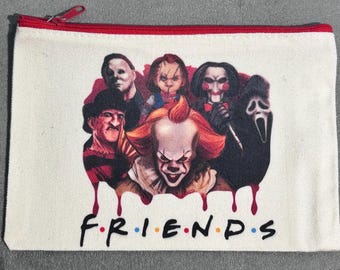 Horror Zipper Pouch: Slasher Villain Friends Makeup Bag