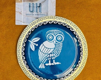 Handmade Ancient Greek Hoplite Shield: Armor Odyssey Owl Design