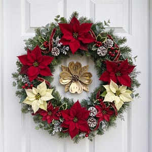 Aldaba de puerta vintage de latón con diseño floral, flor de fundición maciza, herrajes con acabado antiguo.