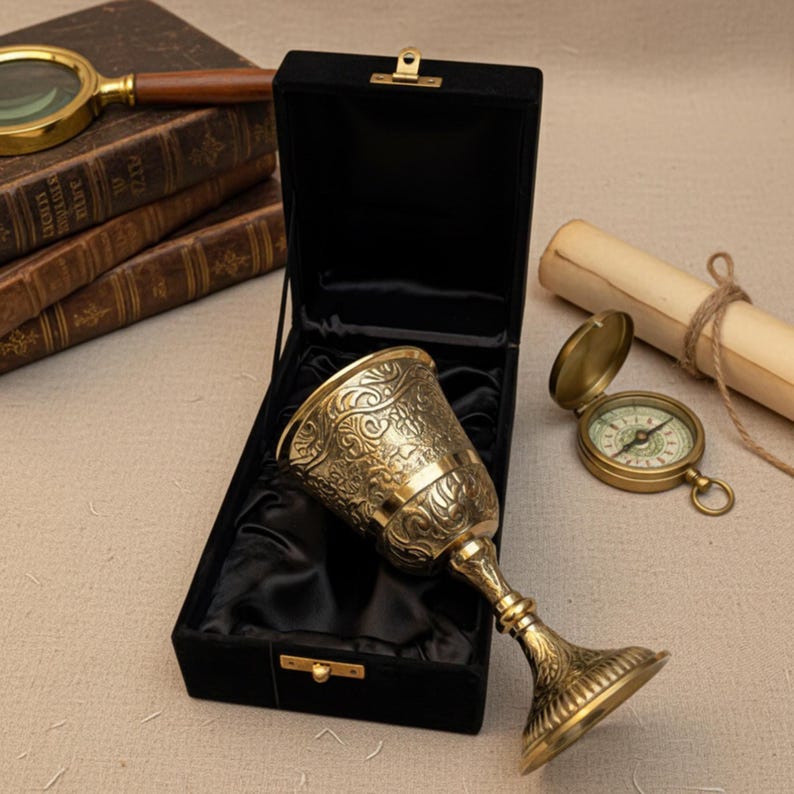 Engraved Brass Goblet - Custom Personalized Gift for Weddings & Events ...